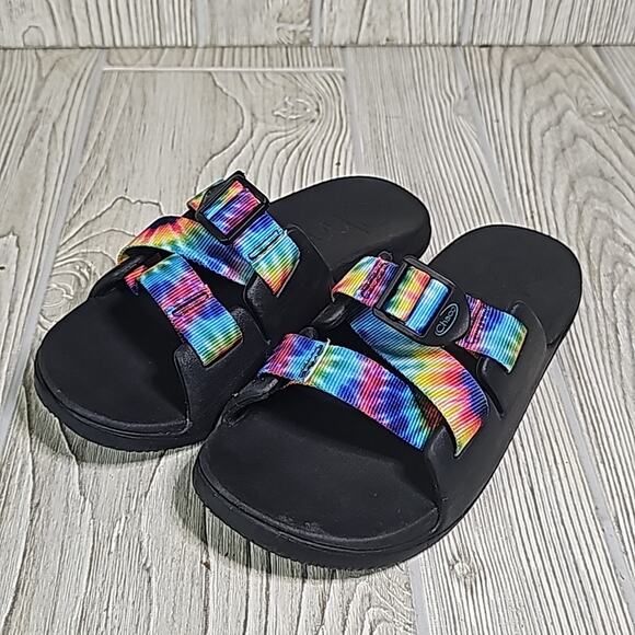 Chaco Chillos Tie Dye Slide Sandals Kids Size 3 - Picture 9 of 11